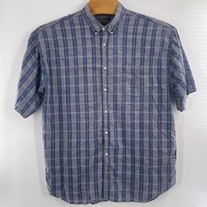 Croft Barrow Button Up Shirt‎ Men XXL 2XL Blue 100% Cotton Shirt